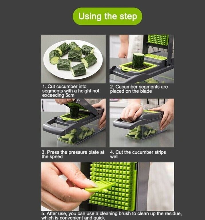 16-in-1 Vegetable Slicer, Salad, Fruit And Vegetable Slicer, Peeler thumbnail 8