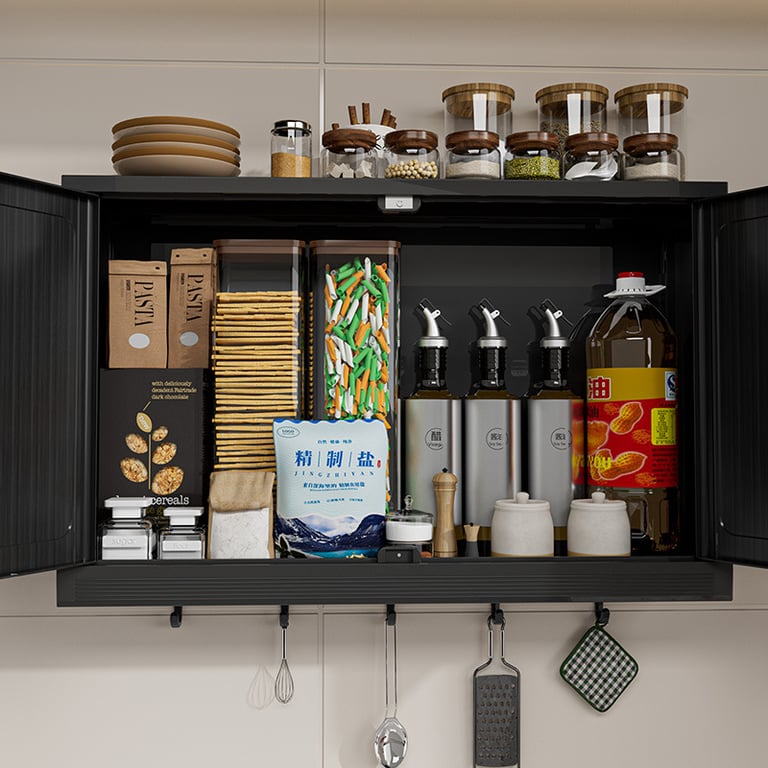 Wall-Mounted Bathroom Storage Cabinet | Decorative Doors & Hooks thumbnail 10