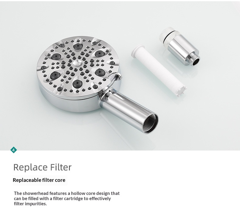 9-Setting Handheld Shower Head with Filtration | Chrome & Matte Black thumbnail 11