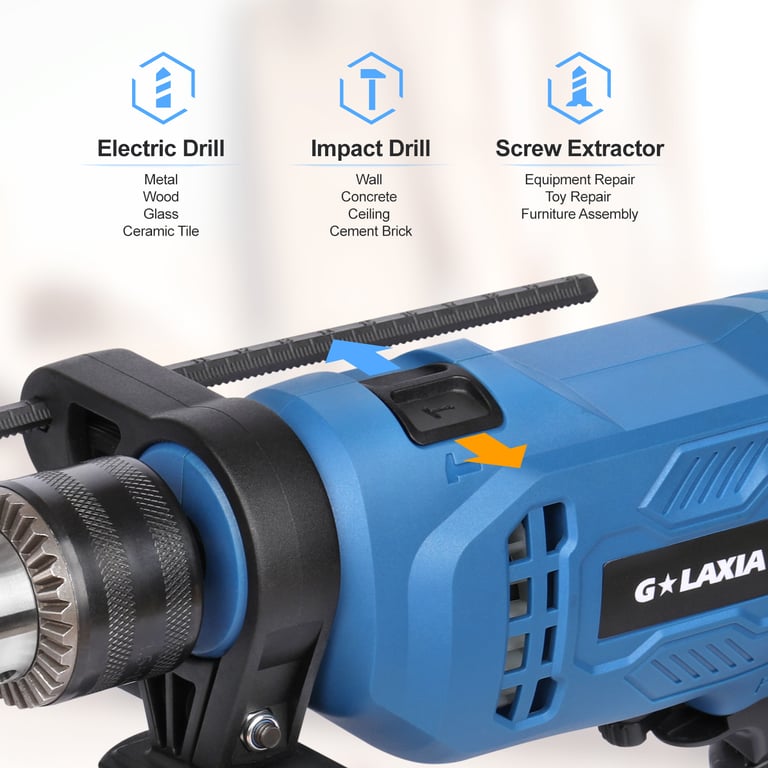 G LAXIA 550W Hammer Drill | 2-in-1 Electric Drill with 105 Accessories thumbnail 15