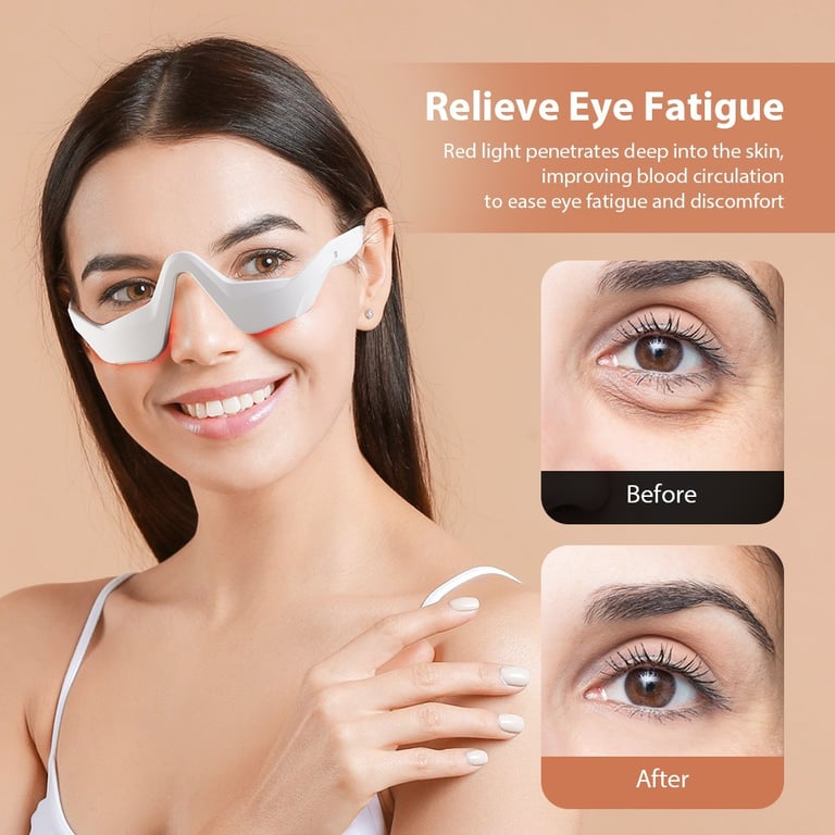 Red Light Therapy Eye Massager Glasses | Fatigue & Dark Circle Relief thumbnail 2