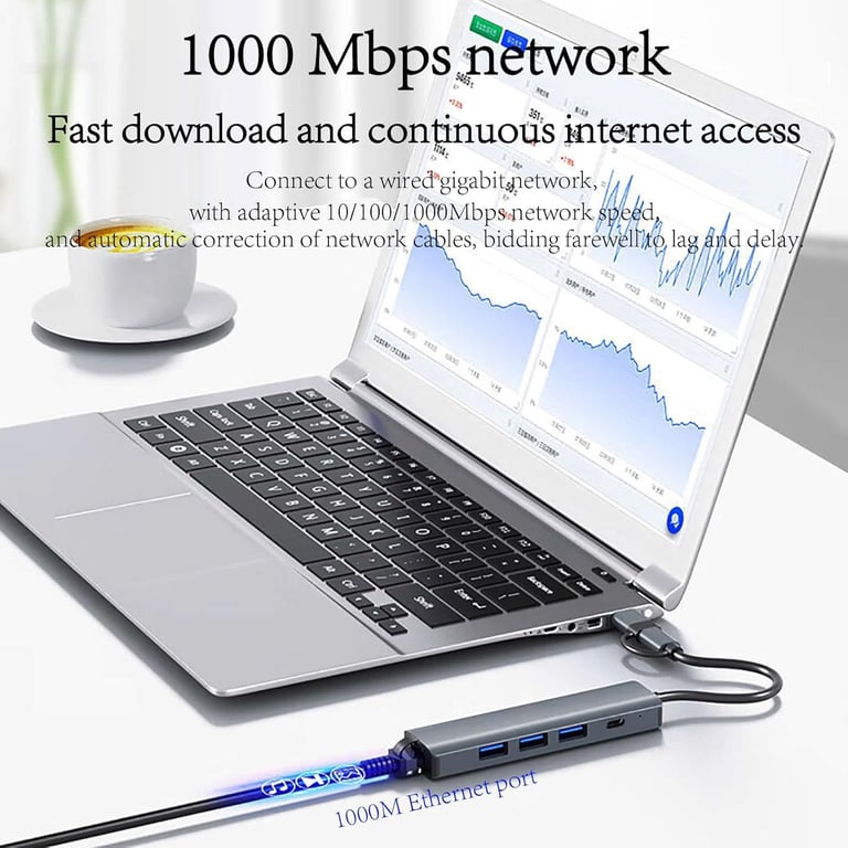 Gigabit Ethernet Port Adapter Dual-head Hub | Home & Kitchen thumbnail 17