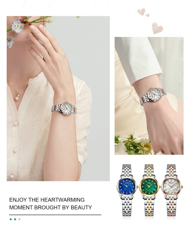 Rhinestone Ultra-Thin Women's Watch | Mother-of-Pearl Stainless Steel thumbnail 12