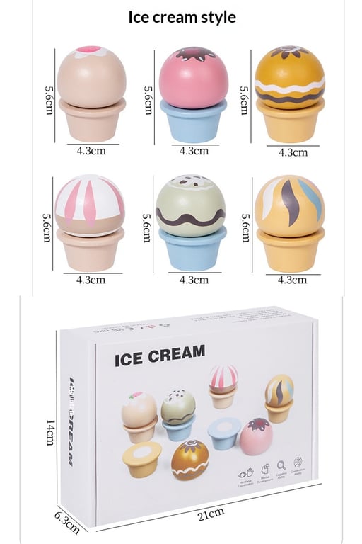 Wooden Ice Cream Model Playset Toy | Role-Play Store & Truck thumbnail 20