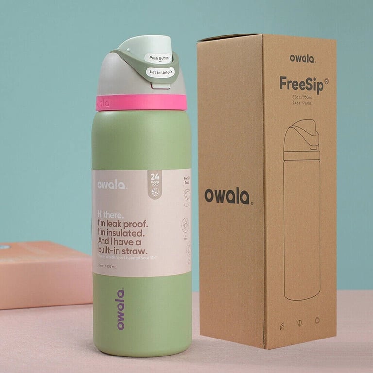 24oz Owala FreeSip Insulated Water Bottle with Straw | Thermal Mug