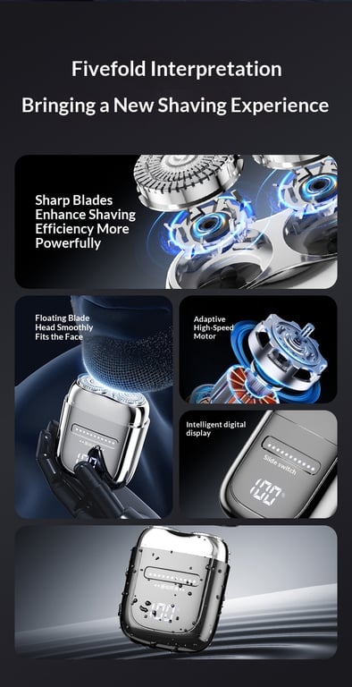 LED Digital Display Portable Mini Electric Shaver | Fast-Charging thumbnail 14