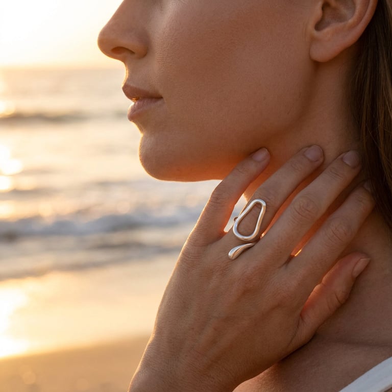 Women's Stainless Steel Geometric Open Ring | Minimalist Fashion Band thumbnail 7