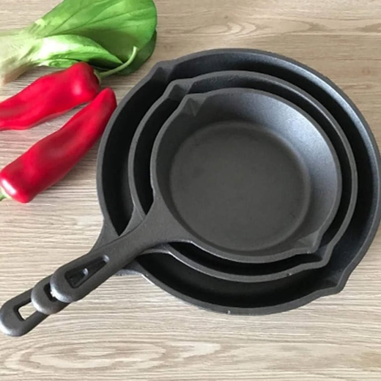 3-Piece Cast Iron Skillet Set | Pre-Seasoned Non-Stick Frying Pans thumbnail 11