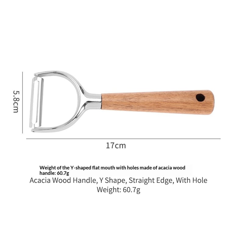 Stainless Steel Acacia Wood Peeler | Y-Shaped & I-Shaped Designs thumbnail 3