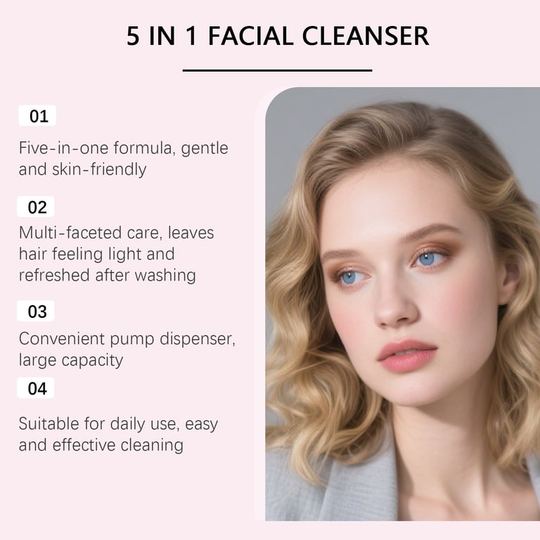 Hoygi 5 In 1 Multi-Effect Facial Cleanser | Gentle Daily Face Wash thumbnail 4
