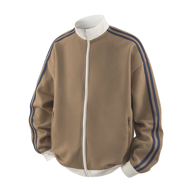 Striped Stand-Neck Preppy Retro Casual Sports Jacket | CA$79.99 thumbnail 6