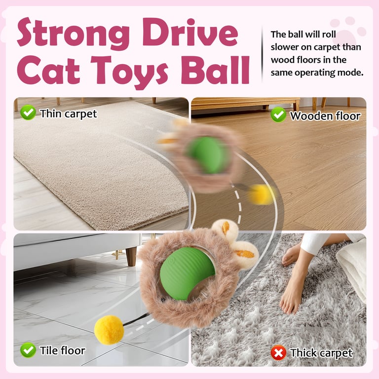 Interactive Motion Activated Cat Ball Toy with LED Lights | Captain Fam thumbnail 2