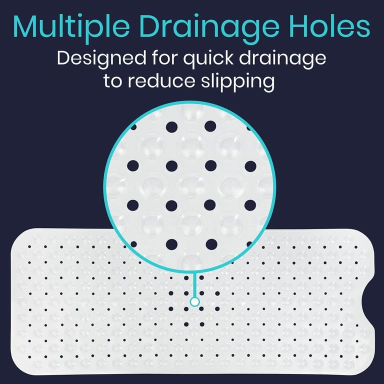 Non Slip Bath Mat Extra Large Shower Mat Bathtub Anti-Mold Rubber Strong Suction thumbnail 5