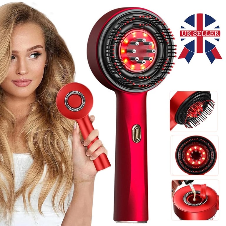 Electric Scalp Massage Comb Hair Growth Red Light Therapy Brush Head Massager UK thumbnail 9