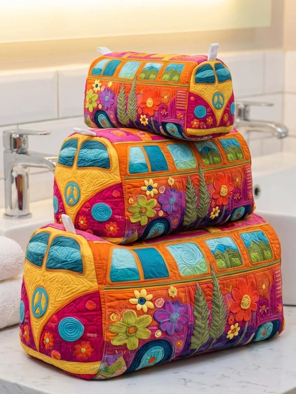 Printed Storage Makeup Three-Piece Set | Quilted Nesting Bags thumbnail 16