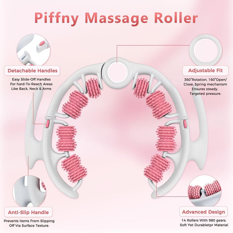 Anti-Cellulite Massage Roller Lymphatic Drainage Deep Tissue Fascia Blaster Muscle Roller For Legs Buttocks Body Sculpting Skin Smoothing Massage Tool thumbnail 3