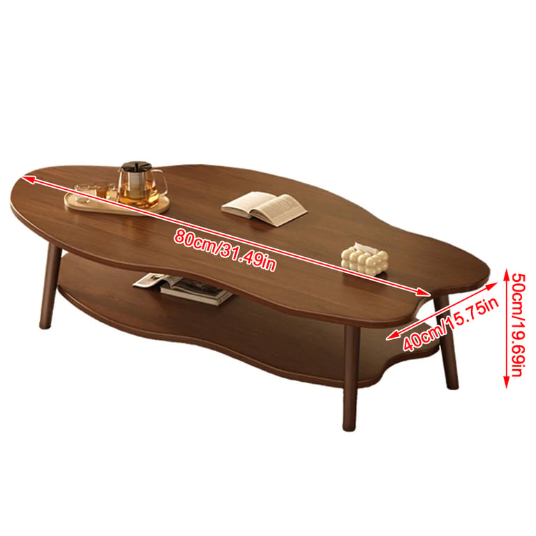 2 Layer Coffee Table Tea Table Cloud Modern Living Room Desk W  Storage Shelf UK thumbnail 8