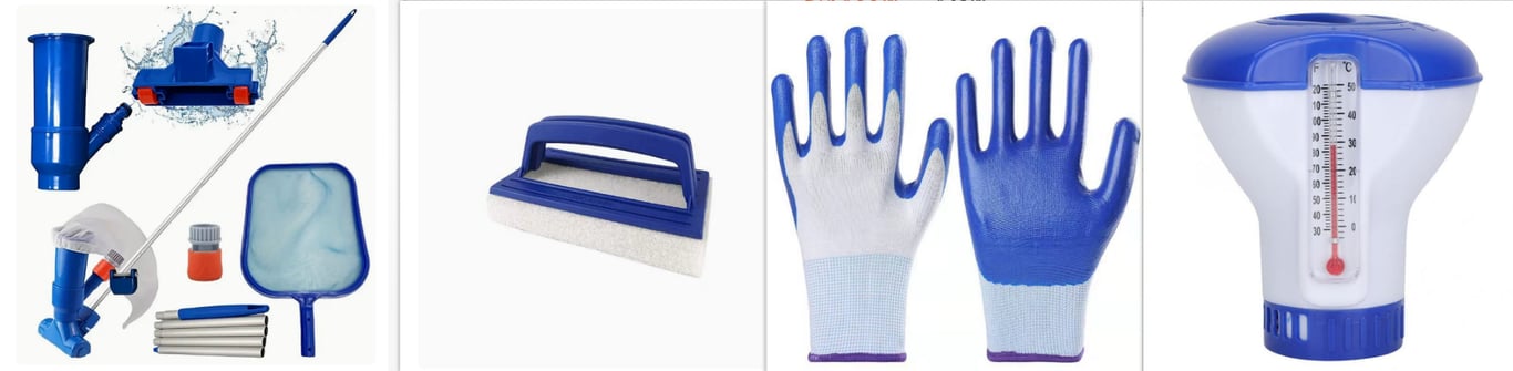 Pool Cleaning Tool With Bottom Brush And Suction Head thumbnail 5