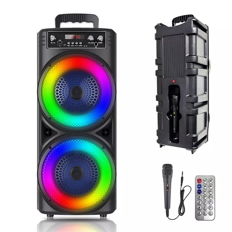 Portable Bluetooth Speaker Subwoofer with Karaoke Mic | Party Bass System thumbnail 2