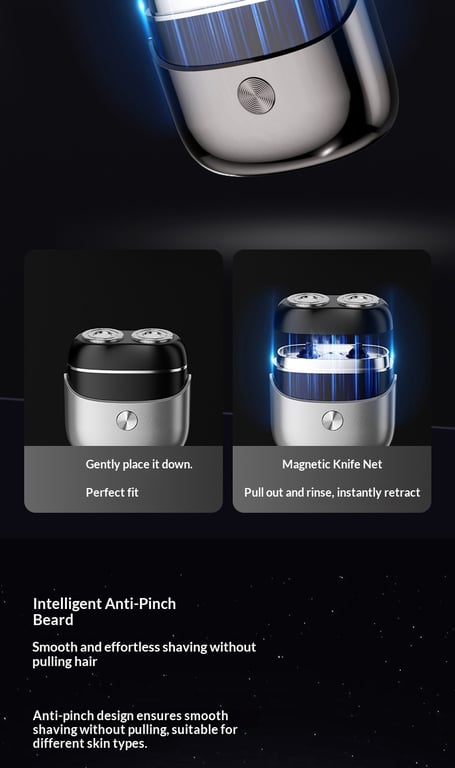 Full-Body Washable Dual-Head Magnetic Electric Shaver | Compact Travel thumbnail 6