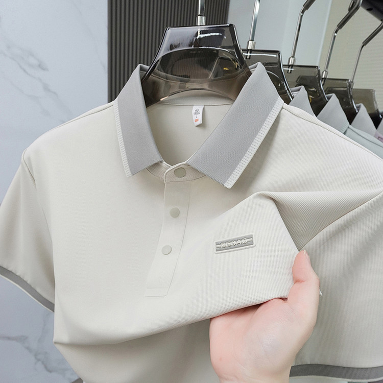 Seamless Ice Silk Men's Short-Sleeve Polo | Breathable Home & Kitchen Comfort thumbnail 17