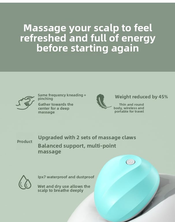English Mini Octopus Head Massager | Rechargeable Scalp Kneading Device thumbnail 18