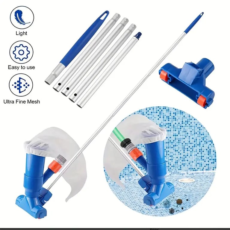 Pool Cleaning Tool With Bottom Brush And Suction Head