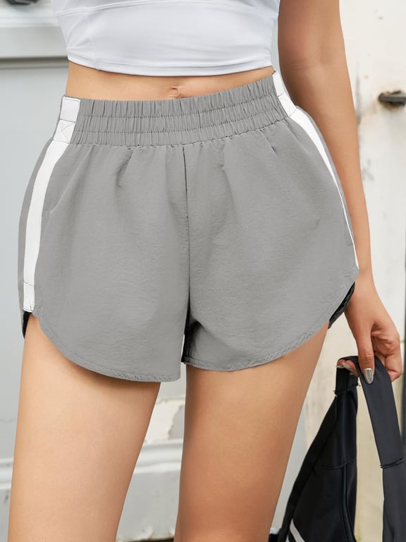 Women's High Waisted Striped Dolphin Shorts | Athletic Running Wear thumbnail 17
