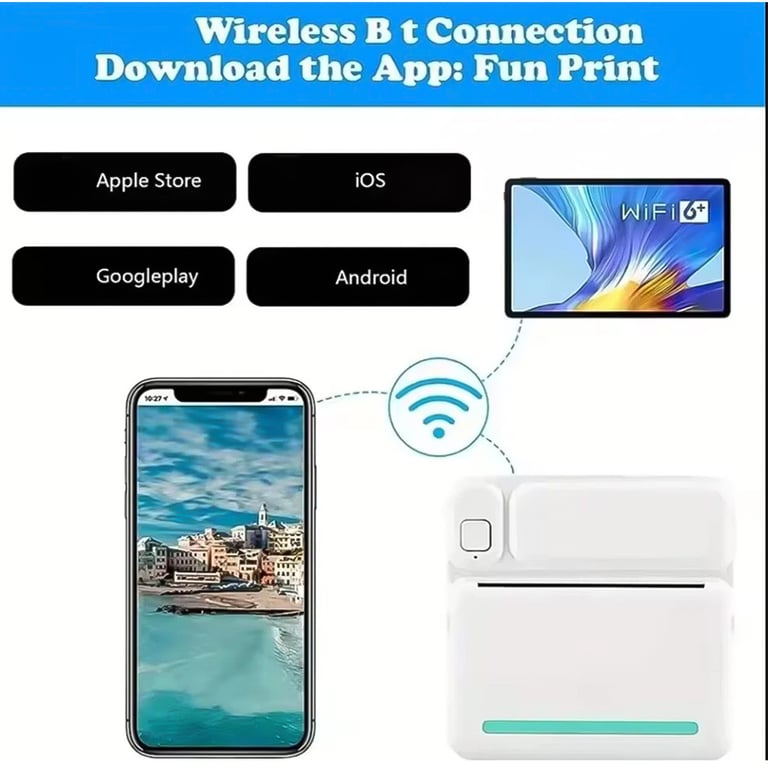 Mini Thermal Printer Bluetooth | Portable Photo Label Printing Machine thumbnail 10