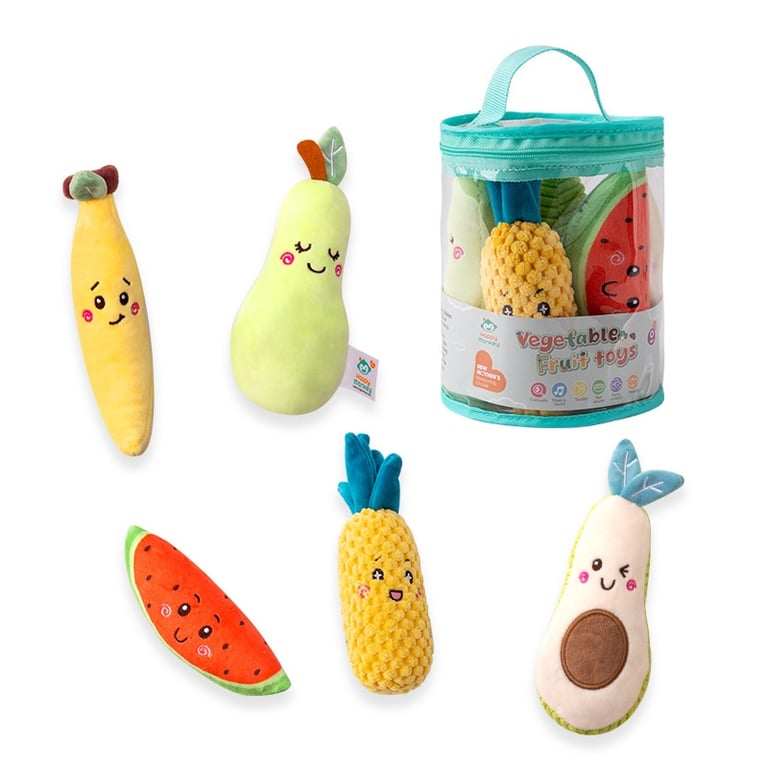 Cartoon Vegetable Fruit Baby Rattle Set | Soft Plush Grasping Toys thumbnail 3