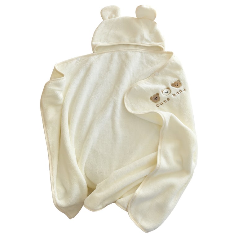 Baby Coral Fleece Hooded Cape Bath Towel | Absorbent & Quick-Drying thumbnail 8