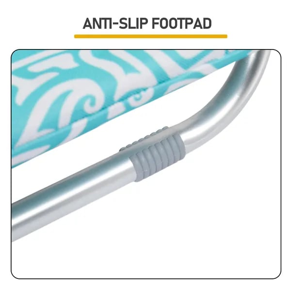 Aluminum Beach Chair with Headrest | Teal Tribal Folding Design thumbnail 6