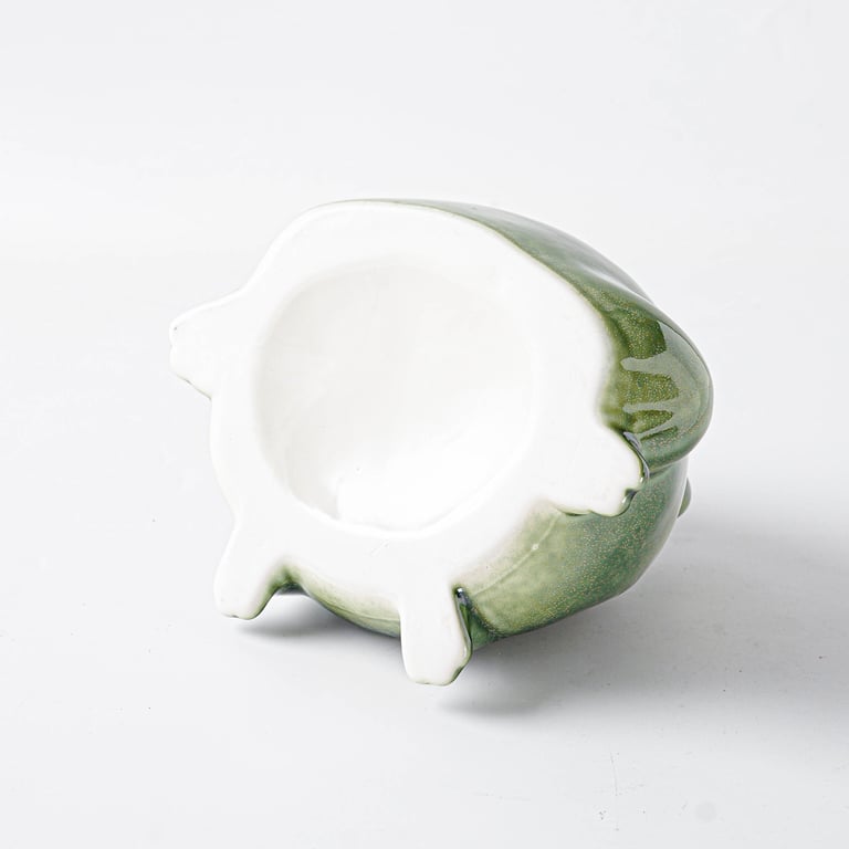 Kitchen Home Table Decorative Ornaments Seasoning Jar | Green Ceramic Frog thumbnail 3