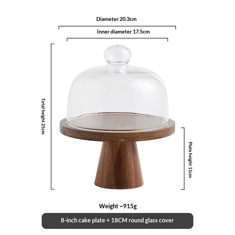 Retro Lovewood Tray with Glass Dome | Wooden Fruit Plate Organizer thumbnail 6