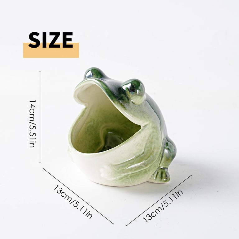 Kitchen Home Table Decorative Ornaments Seasoning Jar | Green Ceramic Frog thumbnail 14