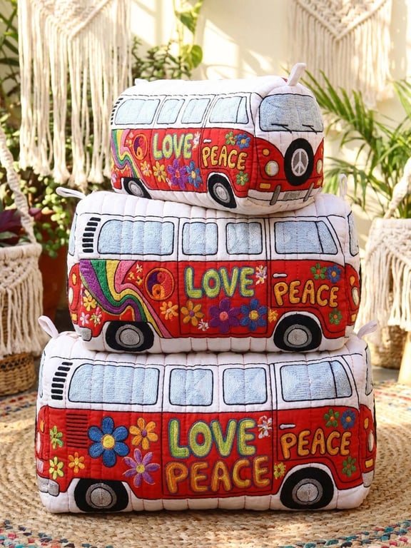 Printed Storage Makeup Three-Piece Set | Quilted Nesting Bags thumbnail 13