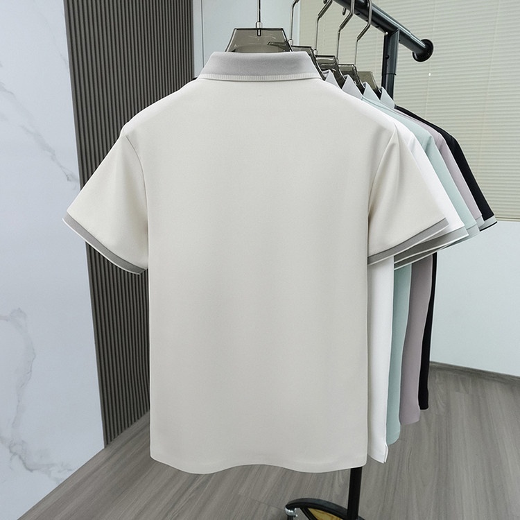 Seamless Ice Silk Men's Short-Sleeve Polo | Breathable Home & Kitchen Comfort thumbnail 4