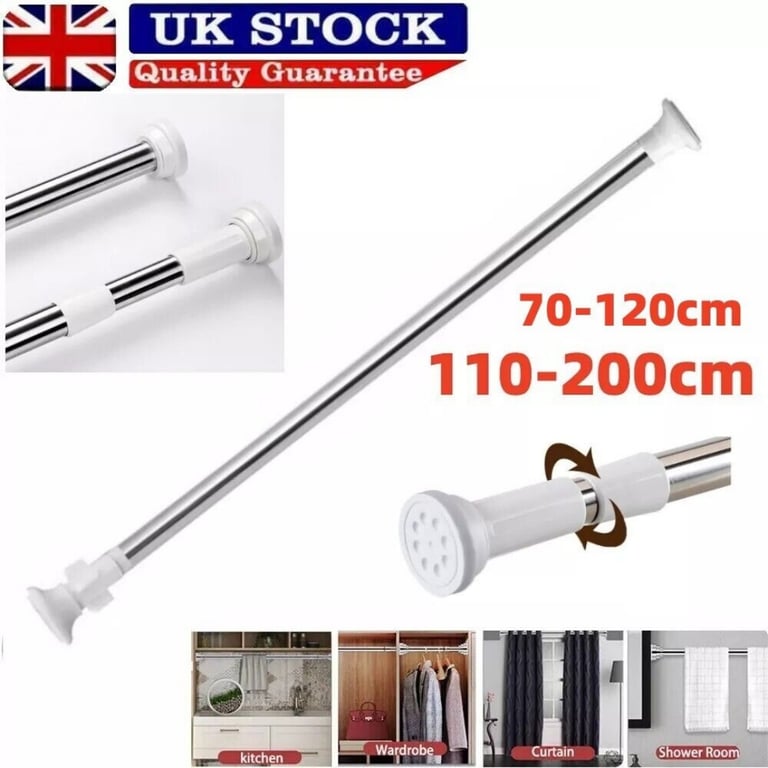 Heavy Duty Telescopic Shower Curtain Pole | No-Drill Spring Tension Rod thumbnail 20