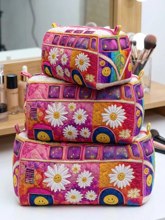 Printed Storage Makeup Three-Piece Set | Quilted Nesting Bags thumbnail 9