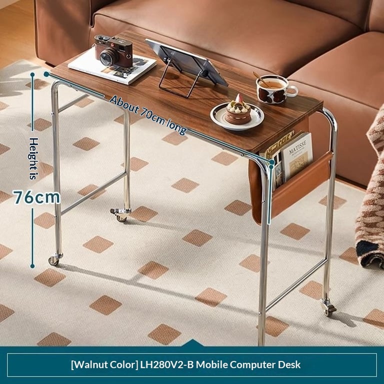 Simple Office and Bedroom Computer Desk Organizer with Wheels thumbnail 3