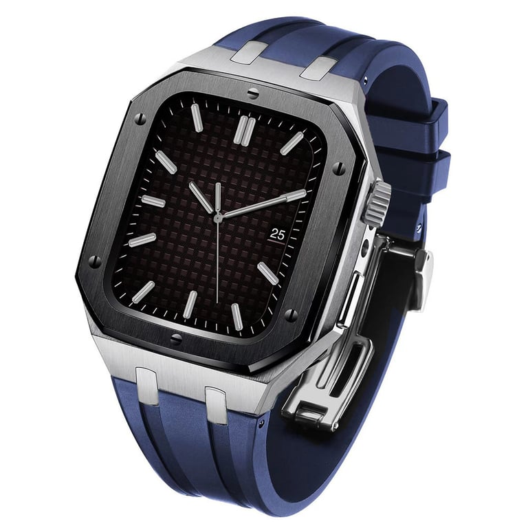Stainless Steel Smartwatch Case with Fluororubber Band | Luxury Sports Watch thumbnail 1