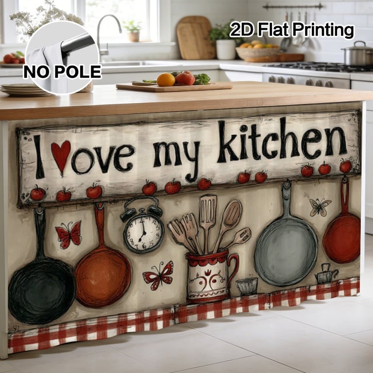 Autumn Thanksgiving Halloween Kitchen Storage Rack Decorative Curtain With Rod thumbnail 16