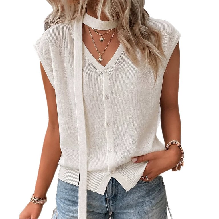 V-Neck Ribbed Ice-Silk Knit Cardigan for Women | Lightweight Breathable thumbnail 1