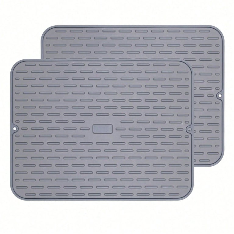 Versatile Silicone Drying Mat Heat Trivet, Multi Use Countertop Pad For Dish Draining, Sink Protection Hot Pot Placement.