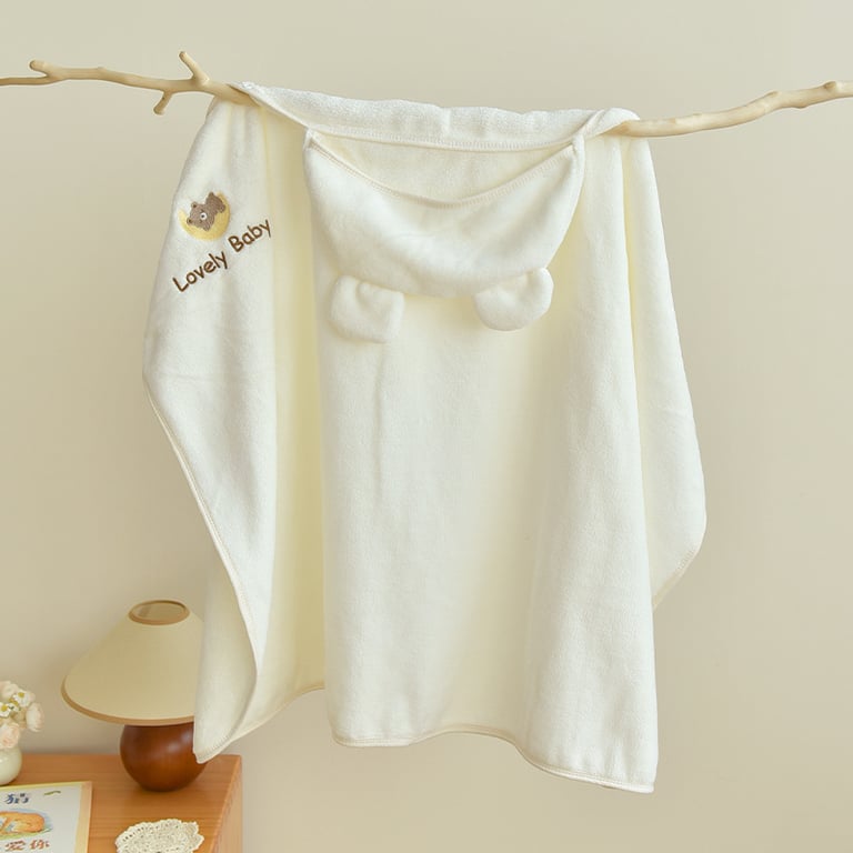 Baby Coral Fleece Hooded Cape Bath Towel | Absorbent & Quick-Drying thumbnail 5