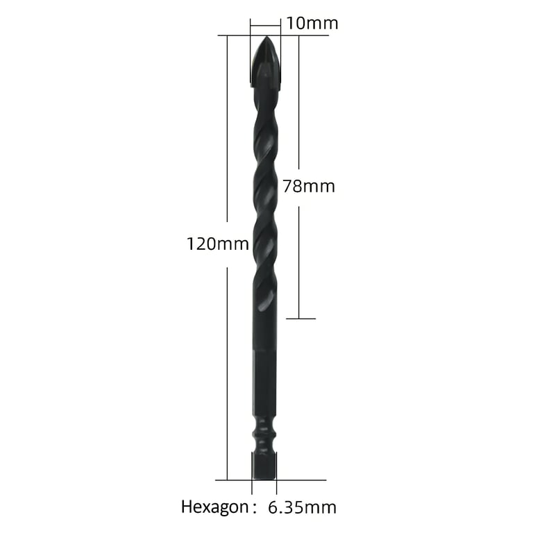 4PCS Hex Tile Drill Bit Set | Glass Ceramic Brick Drilling thumbnail 4