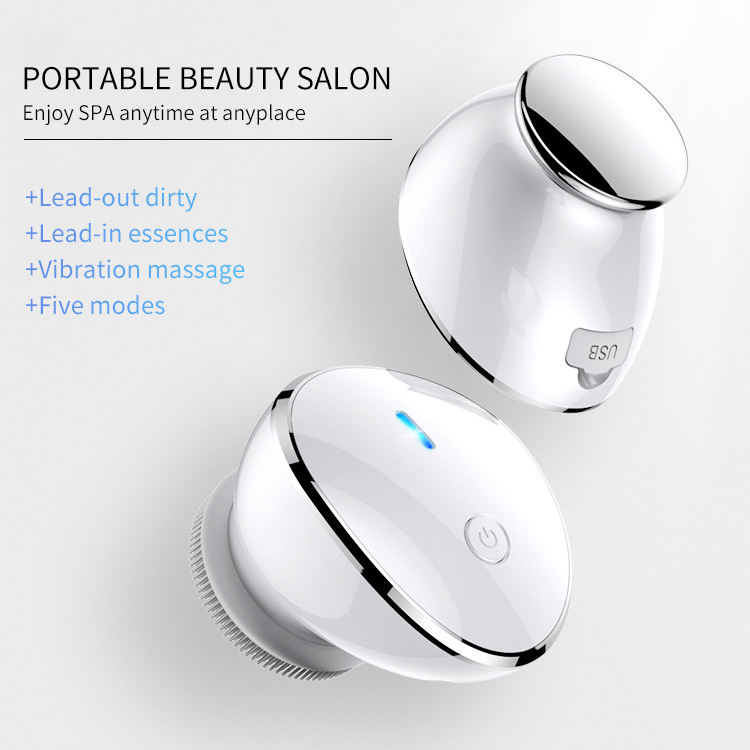 Rechargeable Vibrating Silicone Facial Cleansing Brush with Warm Function thumbnail 3