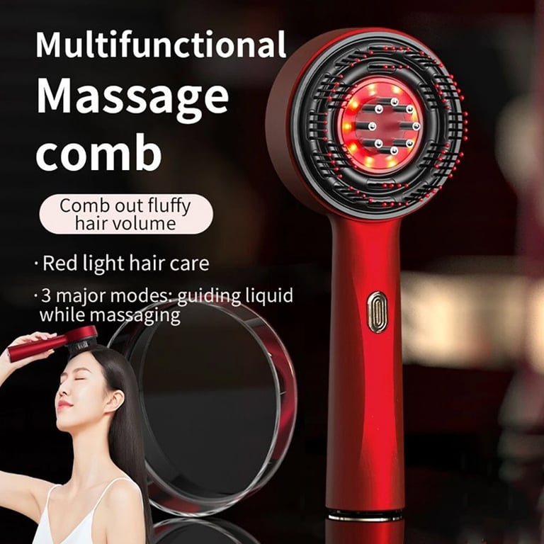 Electric Scalp Massage Comb Hair Growth Red Light Therapy Brush Head Massager UK thumbnail 5
