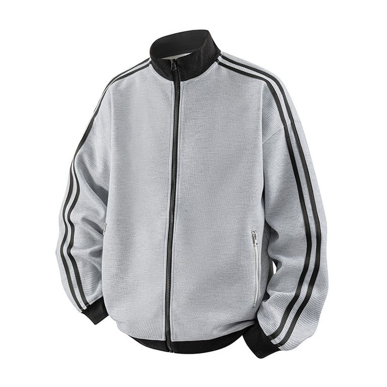 Striped Stand-Neck Preppy Retro Casual Sports Jacket | CA$79.99 thumbnail 3