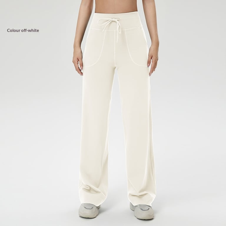 High-Waisted Wide-Leg Workout Pants | Elastic Fitness Wear Canada thumbnail 2
